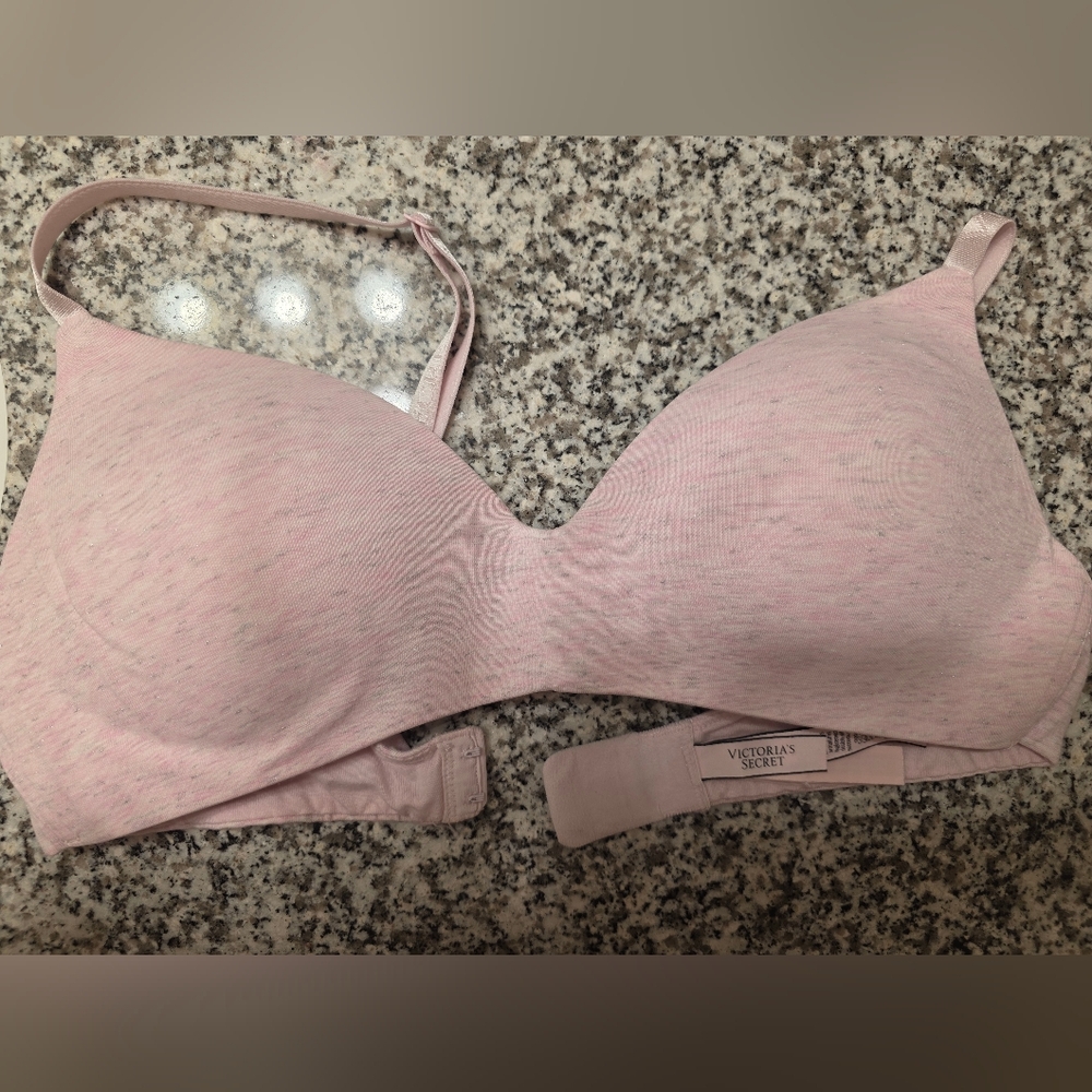 Victoria's Secret Heathered Pink Demi Lightly Lined Wireless T-Shirt Bra